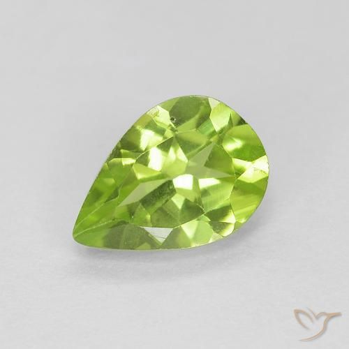 0.82ct 天然 ライブリーグリーン ペリドット, 洋梨の形, VVS-VS