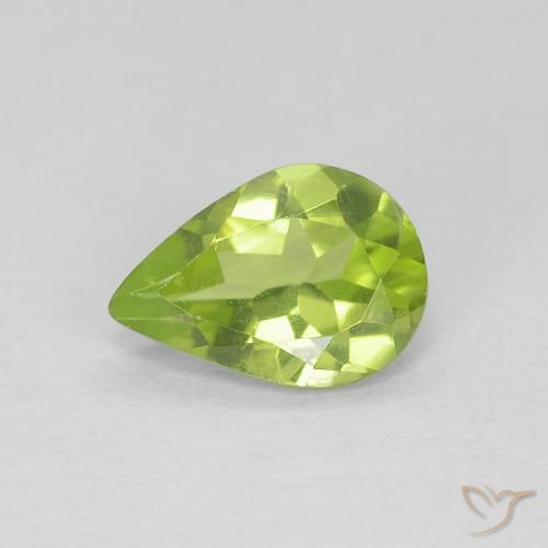 0.65ct 天然 ライブリーグリーン ペリドット, 洋梨の形, VVS-VS