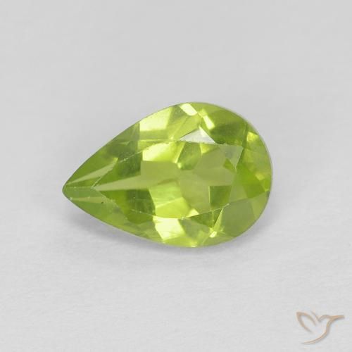 0.75ct 天然 ライブリー黄色がかった緑 ペリドット, 洋梨の形, VVS-VS