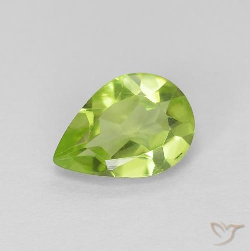 0.72ct 天然 ミディアムグリーン ペリドット, 洋梨の形, VVS-VS