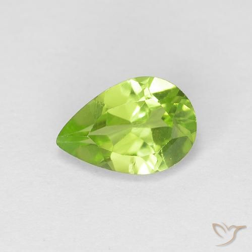 0.72ct 天然 ミディアムグリーン ペリドット, 洋梨の形, VS