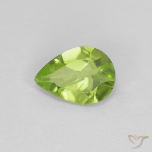 0.69ct 天然 ミディアムグリーン ペリドット, 洋梨の形, VS