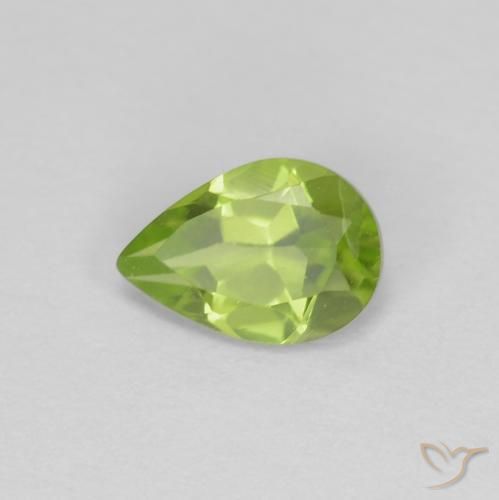 0.73ct 天然 ミディアムグリーン ペリドット, 洋梨の形, VS