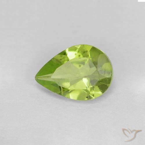 0.68ct 天然 ミディアムグリーン ペリドット, 洋梨の形, VS