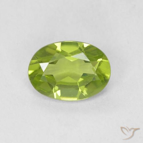 0.85ct 天然 ライブリーグリーン ペリドット, 楕円形, VVS-VS