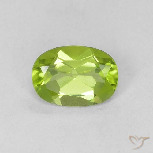 0.82ct 天然 ライブリーグリーン ペリドット, 楕円形, VVS-VS