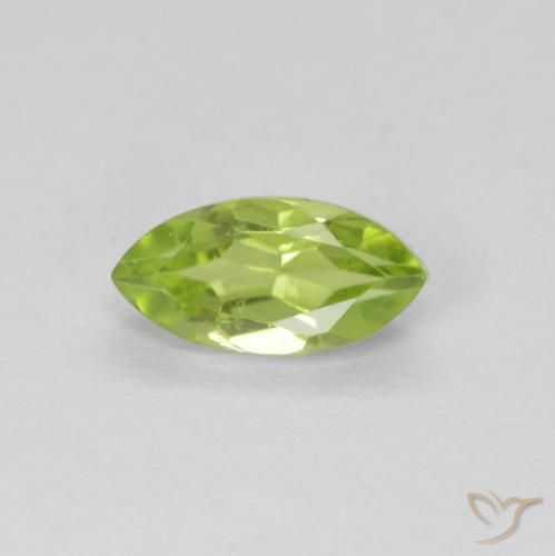 0.70ct 天然 黄みがかったグリーン ペリドット, マーキーズ, VS