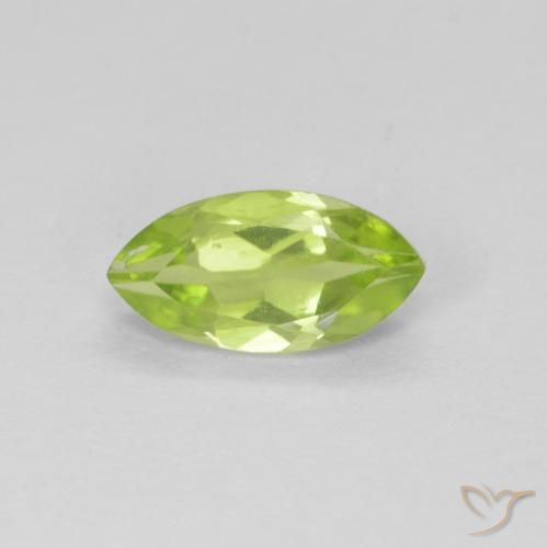 0.65ct 天然 黄みがかったグリーン ペリドット, マーキーズ, VS