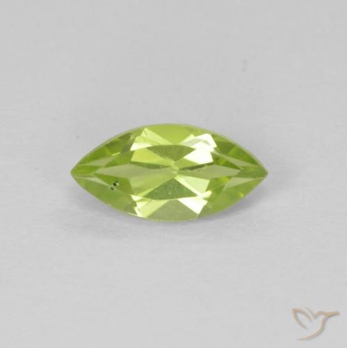 0.65ct 天然 黄みがかったグリーン ペリドット, マーキーズ, VS