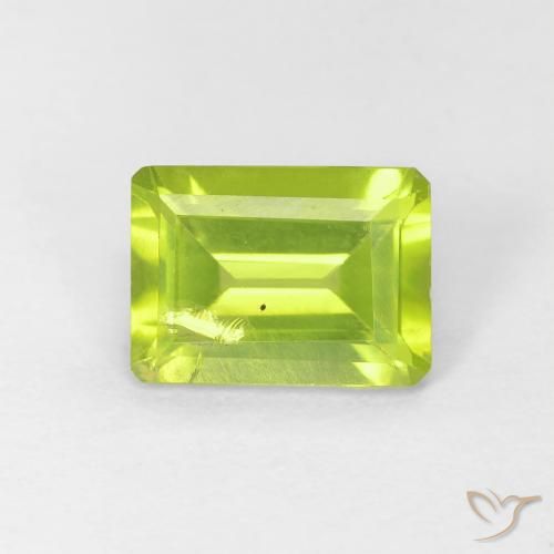 1.12ct 天然 ライブリーグリーン ペリドット, エメラルドカット, VS-SI