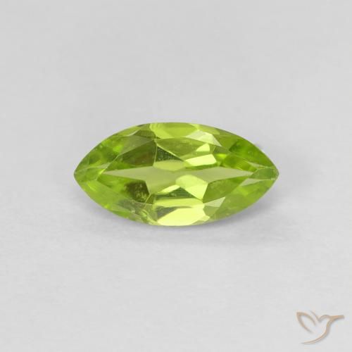 0.63ct 天然 黄みがかったグリーン ペリドット, マーキーズ, VVS-VS