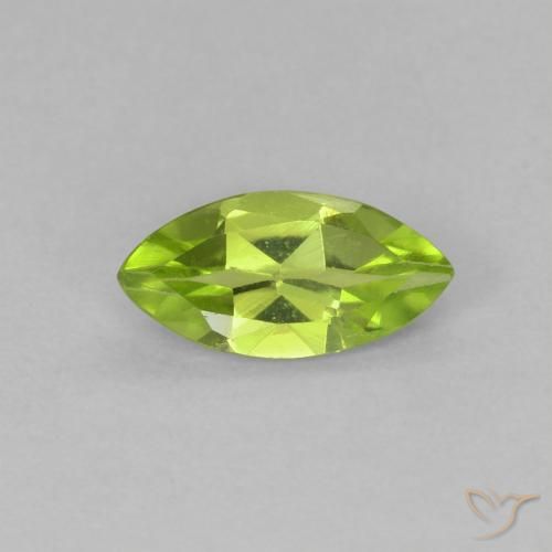0.58ct 天然 黄みがかったグリーン ペリドット, マーキーズ, VVS-VS