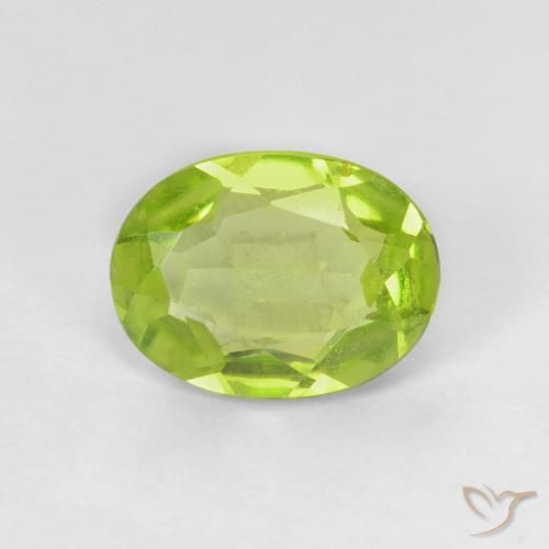 1.04ct 天然 鮮やかなグリーン ペリドット, 楕円形, VVS-VS
