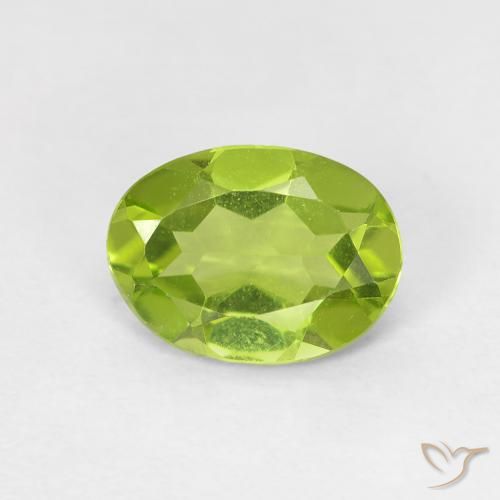 1.09ct 天然 鮮やかなグリーン ペリドット, 楕円形, VVS-VS