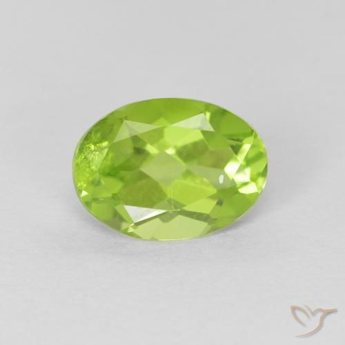 1.07ct 天然 ミディアムグリーン ペリドット, 楕円形, VS