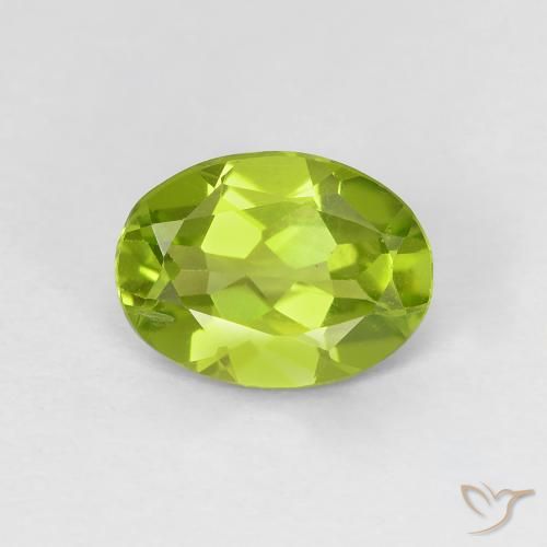 1.10ct 天然 ライブリー黄色がかった緑 ペリドット, 楕円形, VS