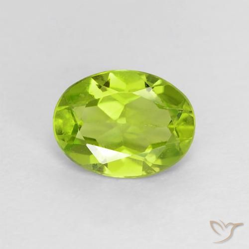 1.13ct 天然 ライブリーグリーン ペリドット, 楕円形, VS