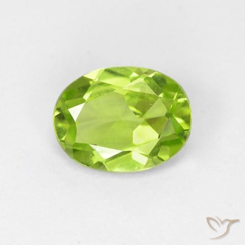 1.15ct 天然 黄みがかったグリーン ペリドット, 楕円形, VVS-VS
