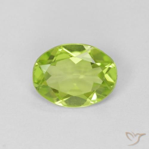1.02ct 天然 ミディアムグリーン ペリドット, 楕円形, VS