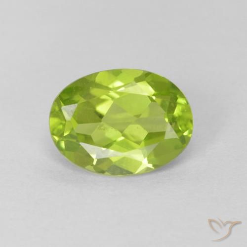 1.30ct 天然 ミディアムグリーン ペリドット, 楕円形, VS