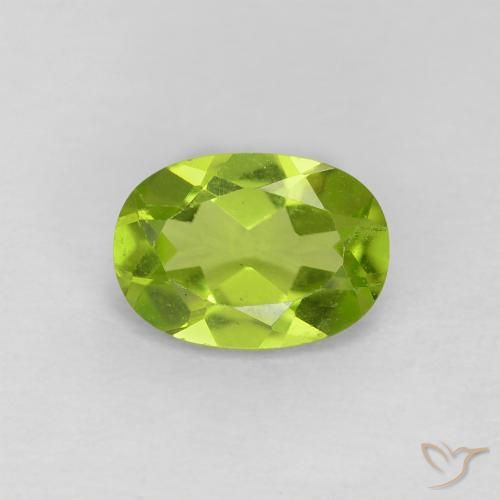 0.83ct 天然 ライブリーグリーン ペリドット, 楕円形, VVS-VS