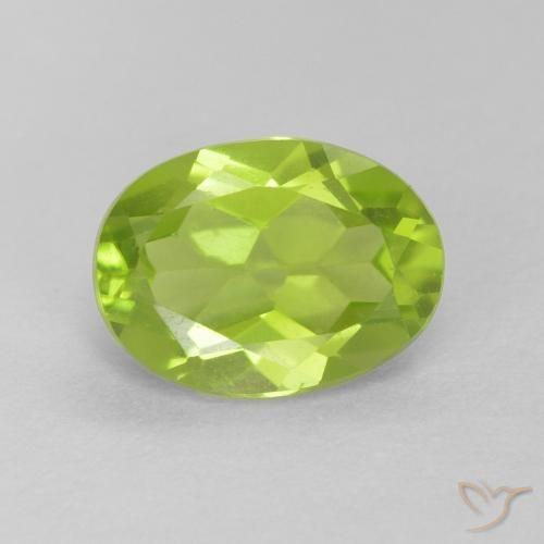 1.20ct 天然 鮮やかなグリーン ペリドット, 楕円形, VVS-VS