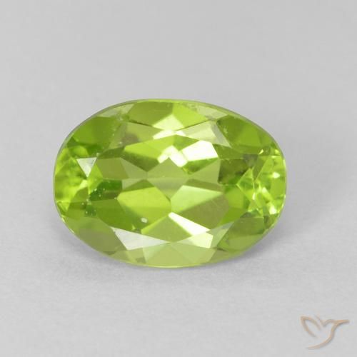 1.23ct 天然 鮮やかなグリーン ペリドット, 楕円形, VVS-VS
