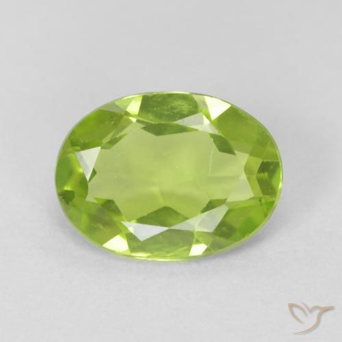 1.09ct 天然 鮮やかなグリーン ペリドット, 楕円形, VVS-VS