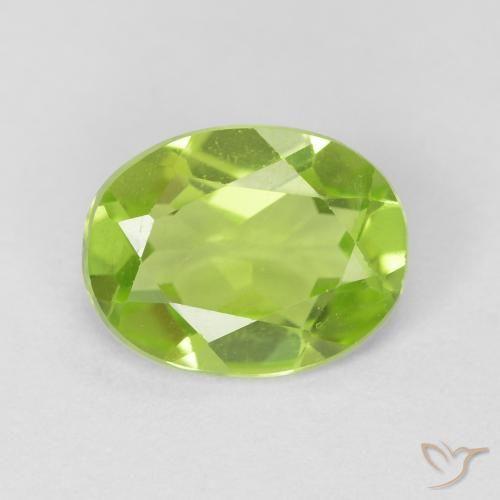 1.09ct 天然 鮮やかなグリーン ペリドット, 楕円形, VVS-VS