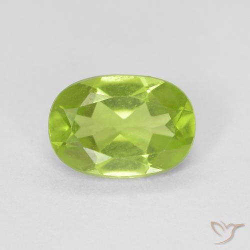 0.86ct 天然 鮮やかなグリーン ペリドット, 楕円形, VVS-VS