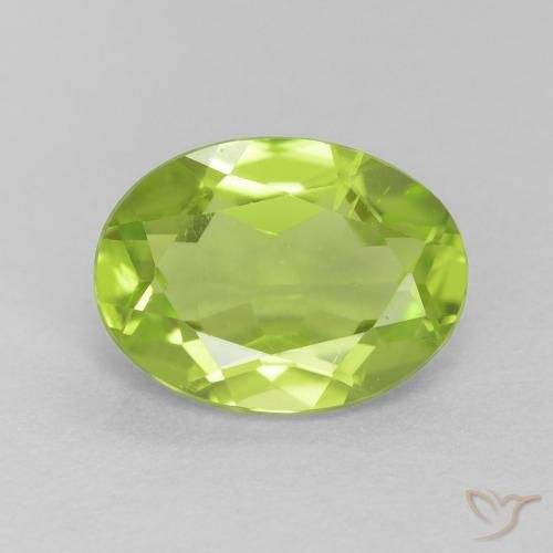 1.28ct 天然 鮮やかなグリーン ペリドット, 楕円形, VS