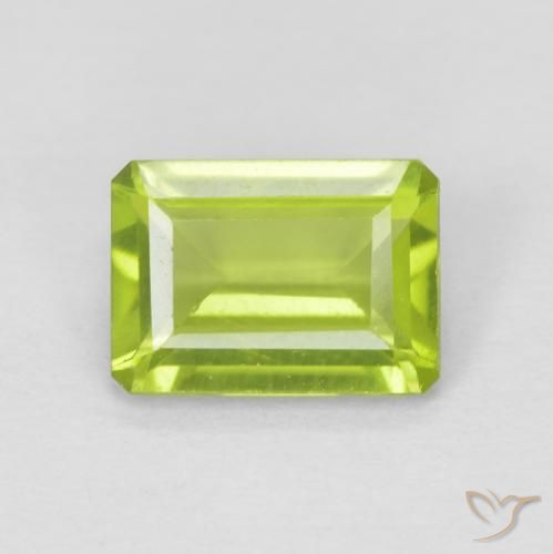 1.01ct 天然 鮮やかなグリーン ペリドット, エメラルドカット, VVS-VS