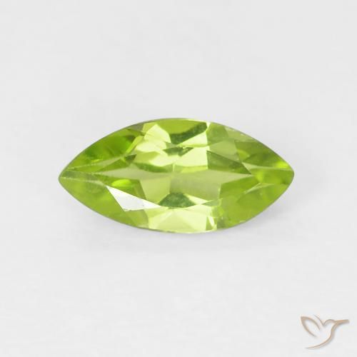 0.60ct 天然 ミディアムグリーン ペリドット, マーキーズ, VS