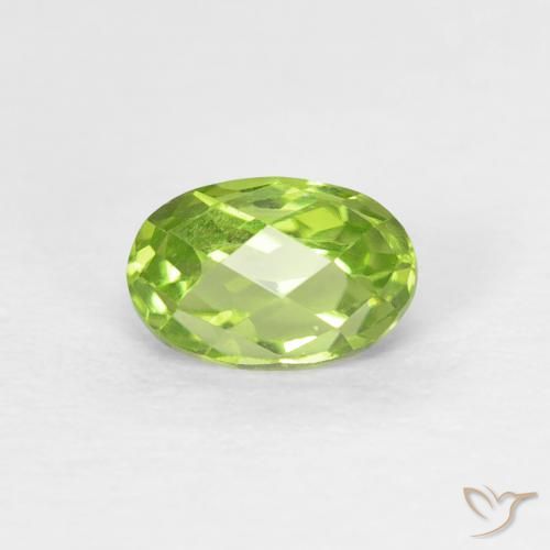 0.73ct 天然 薄いライブリーグリーン ペリドット, 楕円形, VS