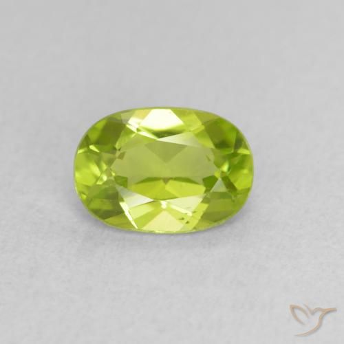 0.90ct 天然 黄みがかったグリーン ペリドット, 楕円形, VVS-VS