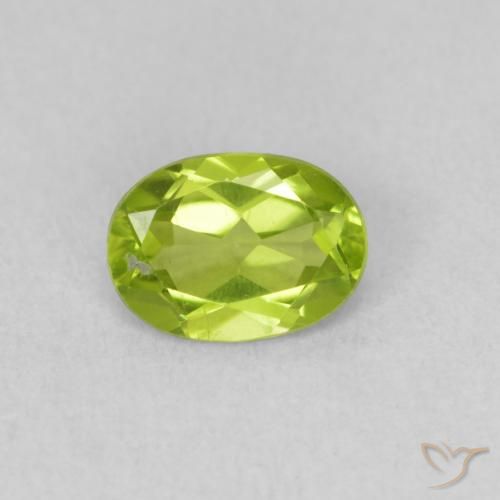 0.86ct 天然 ミディアムグリーン ペリドット, 楕円形, VVS-VS