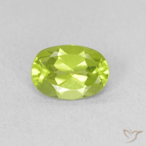 0.91ct 天然 ライブリー黄色がかった緑 ペリドット, 楕円形, VVS-VS