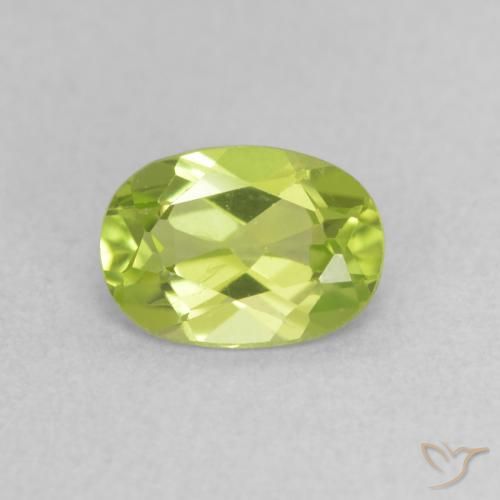 0.85ct 天然 鮮やかなグリーン ペリドット, 楕円形, VS