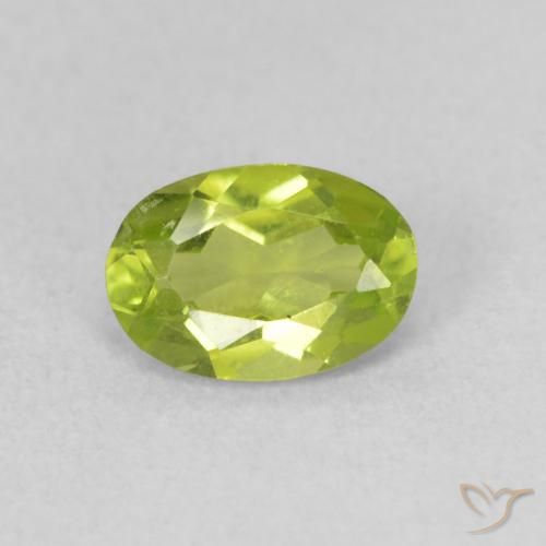 0.84ct 天然 鮮やかなグリーン ペリドット, 楕円形, VS
