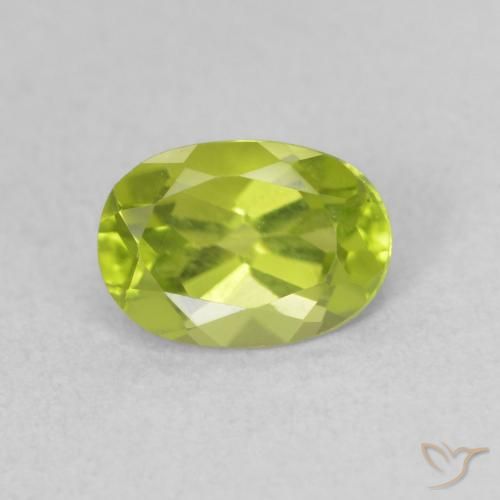 0.98ct 天然 ライブリー黄色がかった緑 ペリドット, 楕円形, VS