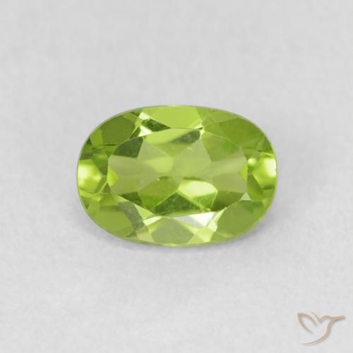 0.96ct 天然 ライブリーグリーン ペリドット, 楕円形, VS