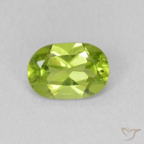 0.86ct 天然 ライブリー黄色がかった緑 ペリドット, 楕円形, VS