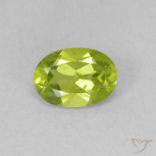 0.92ct 天然 黄みがかったグリーン ペリドット, 楕円形, VVS-VS