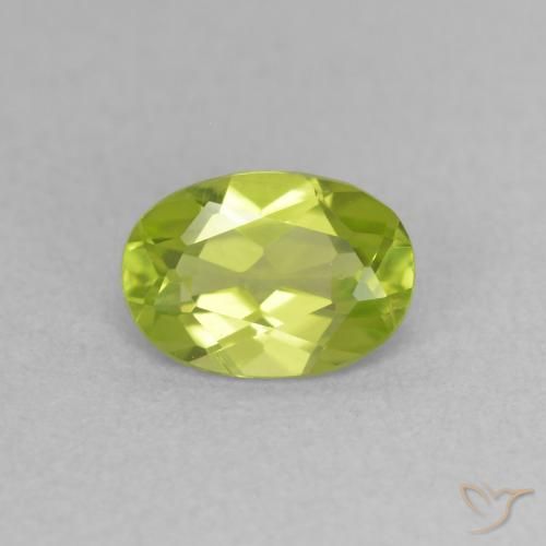 0.87ct 天然 鮮やかなグリーン ペリドット, 楕円形, VVS-VS
