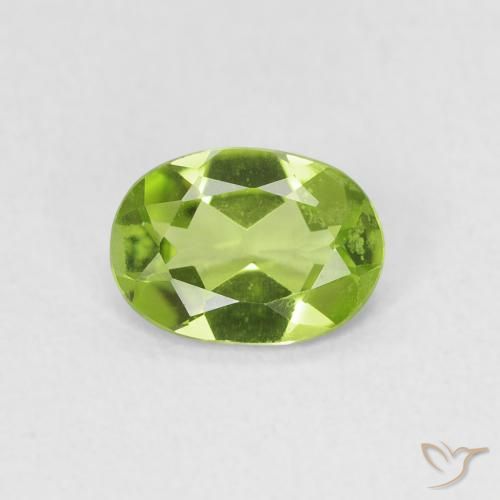 0.67ct 天然 黄みがかったグリーン ペリドット, 楕円形, VVS
