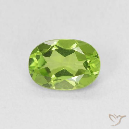 0.96ct 天然 ミディアムグリーン ペリドット, 楕円形, VVS-VS