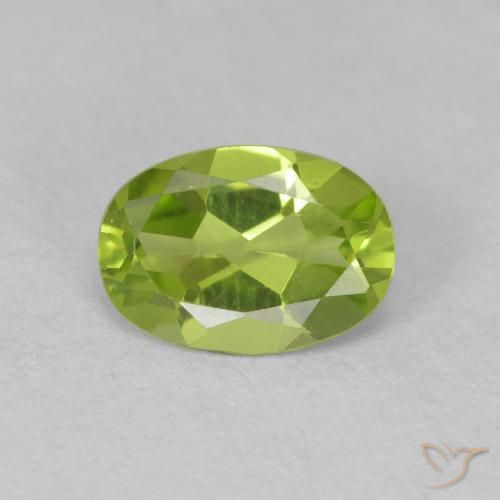 0.76ct 天然 ライブリーグリーン ペリドット, 楕円形, VVS, Photo A