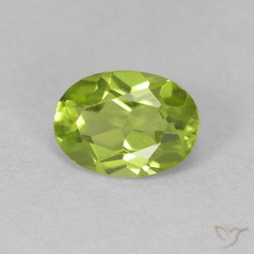 0.78ct 天然 ライブリーグリーン ペリドット, 楕円形, VVS