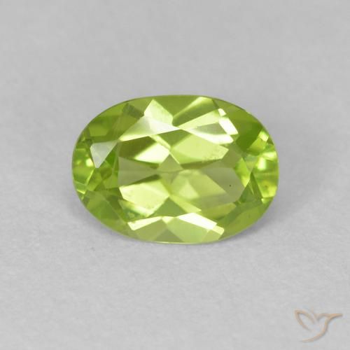 0.85ct 天然 ミディアムグリーン ペリドット, 楕円形, VVS