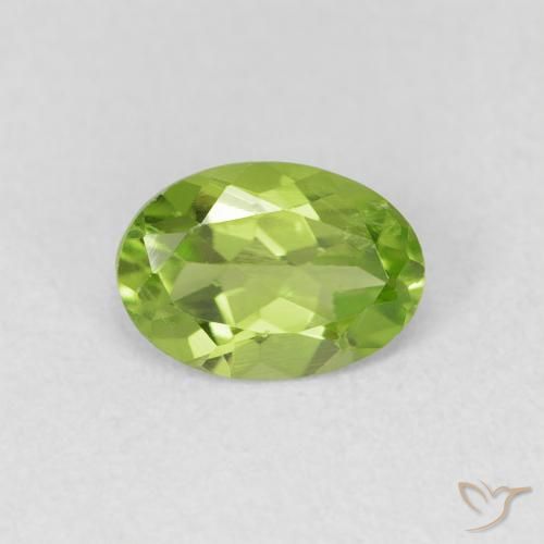 0.84ct 天然 ミディアムグリーン ペリドット, 楕円形, VVS-VS